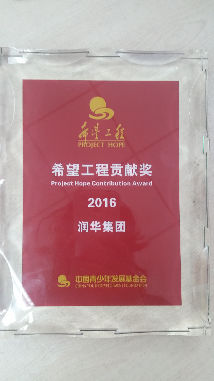 2016中国青少年发展基金会希望工程贡献奖